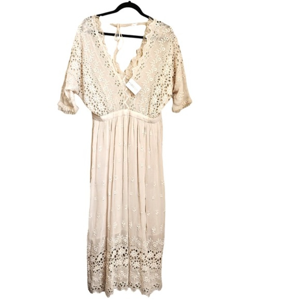 LoveShackFancy Delfina Crochet‎ Maxi Dress Women's 4 Boho Wedding Beach NWT - Picture 3 of 16